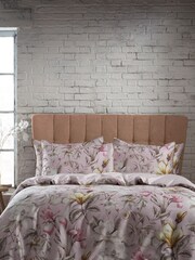 EW by Edinburgh Weavers Pink Lavish Botanical 200 Thread Count 100% Cotton Sateen Co Duvet Cover And Pillowcase Set - Image 1 of 4
