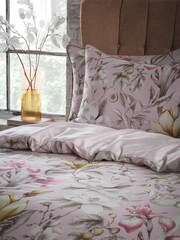 EW by Edinburgh Weavers Pink Lavish Botanical 200 Thread Count 100% Cotton Sateen Co Duvet Cover And Pillowcase Set - Image 2 of 4