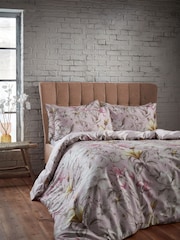 EW by Edinburgh Weavers Pink Lavish Botanical 200 Thread Count 100% Cotton Sateen Co Duvet Cover And Pillowcase Set - Image 3 of 4