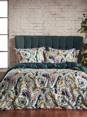 EW by Edinburgh Weavers Blue Aretha Persian Paisley 200 Thread Count 100% Cotton Duvet Cover And Pillowcase Set - Image 1 of 4