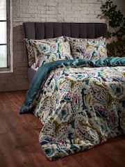 EW by Edinburgh Weavers Blue Aretha Persian Paisley 200 Thread Count 100% Cotton Duvet Cover And Pillowcase Set - Image 4 of 4