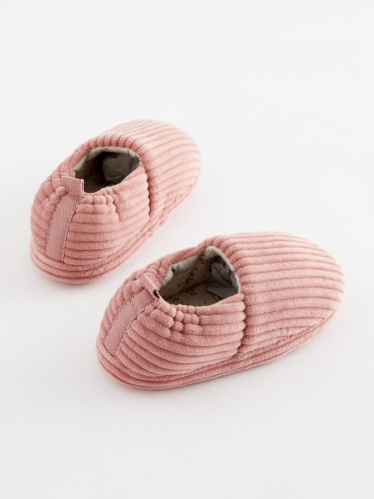 Pink Corduroy - Teddy Borg Fleece Slippers - Image 5 of 7