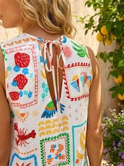 Roman White Holiday Print Vest Top - Image 4 of 4