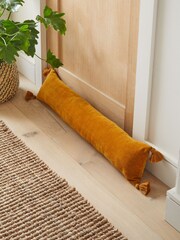 Ochre Yellow Soft Velour Draught Excluder - Image 1 of 4