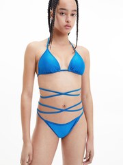 Calvin Klein Blue Monogram Triangle Bikini - Image 1 of 2