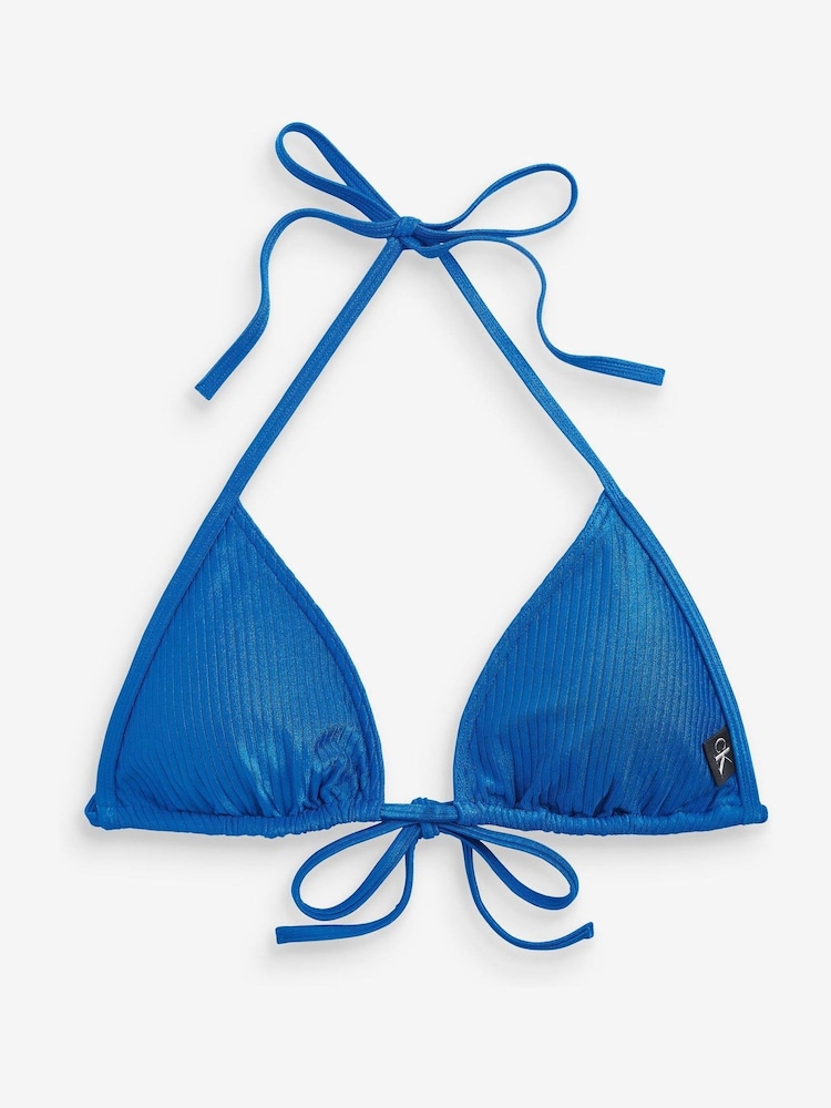 Calvin Klein Blue Monogram Triangle Bikini - Image 2 of 2