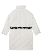 Calvin Klein Jeans White Belted Quilted Coat - Image 3 of 3