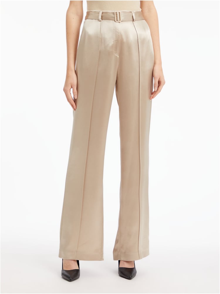 Calvin Klein Naia Wide Leg Cream Trousers - Image 1 of 6