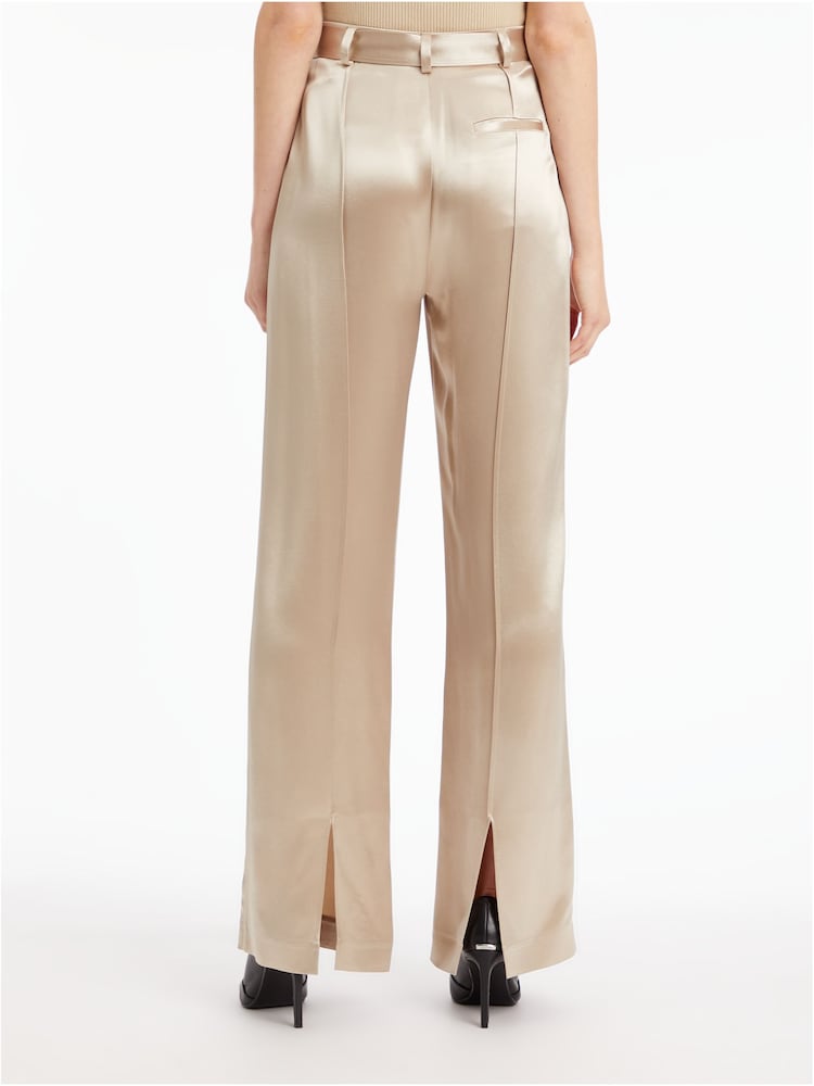 Calvin Klein Naia Wide Leg Cream Trousers - Image 2 of 6