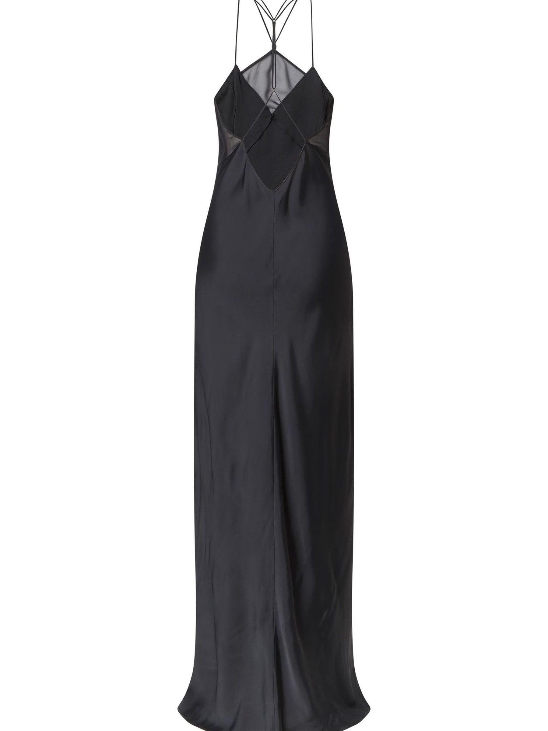 Buy Calvin Klein Shine Chiffon Slip Maxi Black Dress from