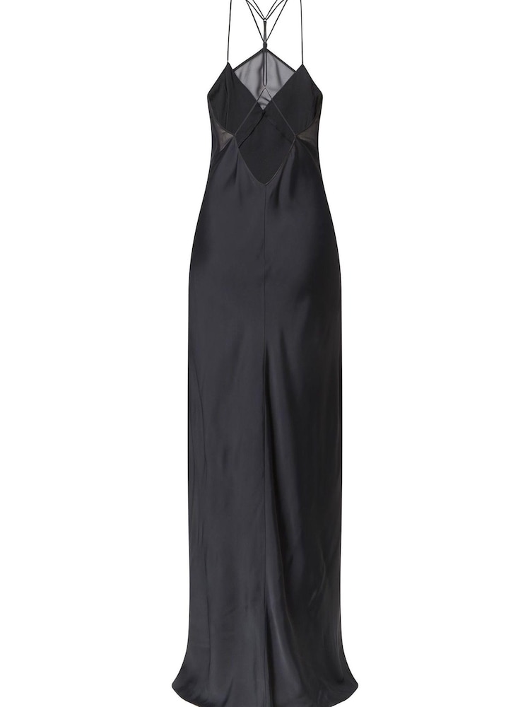 Calvin Klein Shine Chiffon Slip Maxi Black Dress - Image 5 of 6