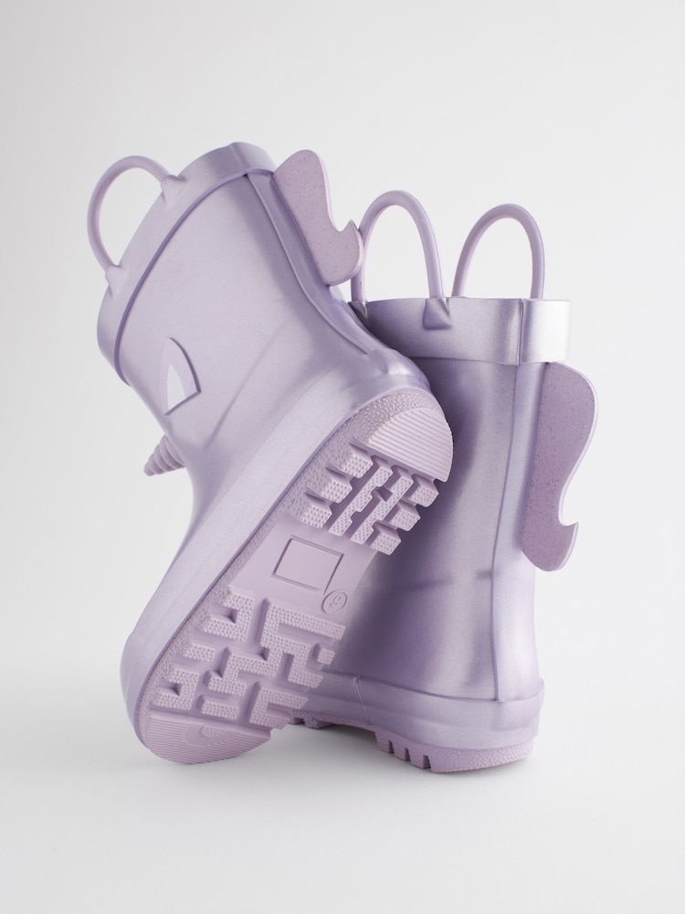Lilac Purple Unicorn Handle Wellies - Image 5 of 5
