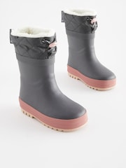 Charcoal Grey Thermal Thinsulate™ Lined Cuff Wellies - Image 1 of 6