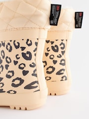 Cream Animal Print Thermal Thinsulate™ Lined Cuff Wellies - Image 4 of 7