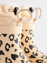 Cream Animal Print Thermal Thinsulate™ Lined Cuff Wellies - Image 7 of 7
