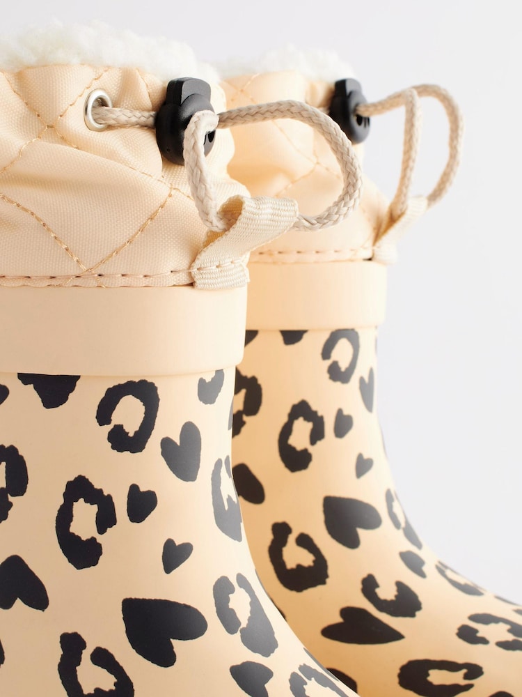 Cream Animal Print Thermal Thinsulate™ Lined Cuff Wellies - Image 7 of 7