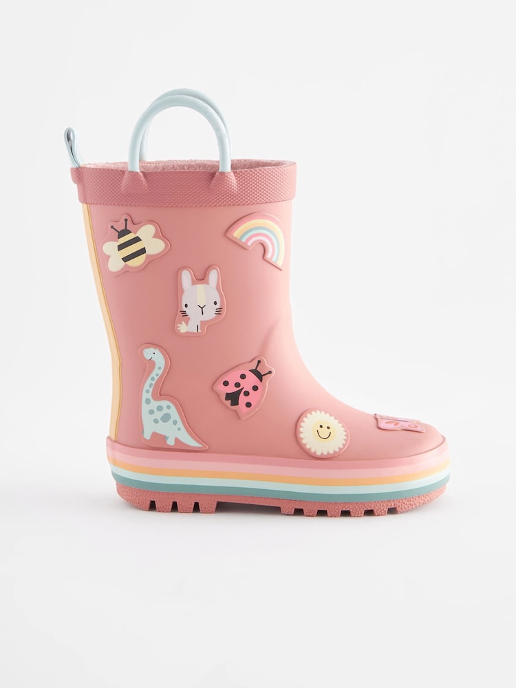 Pink Character Handle Wellies - Image 2 of 6