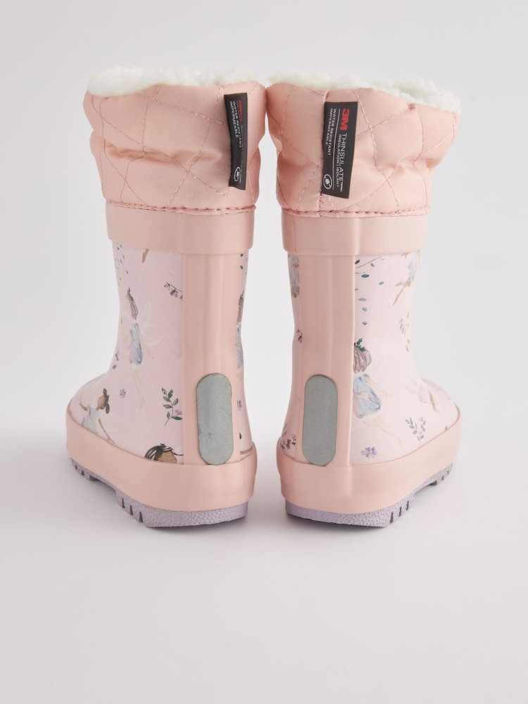 Rose motif fée - Bottes en caoutchouc thermique Thinsulate™ avec extrémité doublée - Image 3 of 6