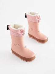 Pink Bunny Thermal Thinsulate™ Lined Cuff Wellies - Image 1 of 6
