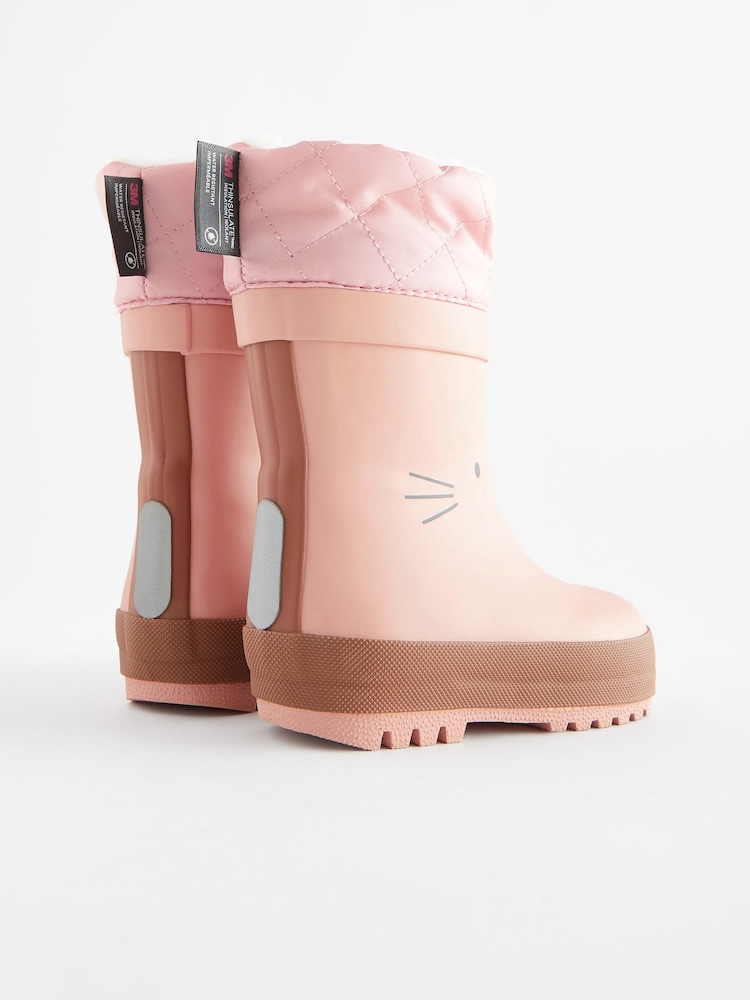Lapin rose - Bottes en caoutchouc thermique Thinsulate™ avec extrémité doublée - Image 4 of 6
