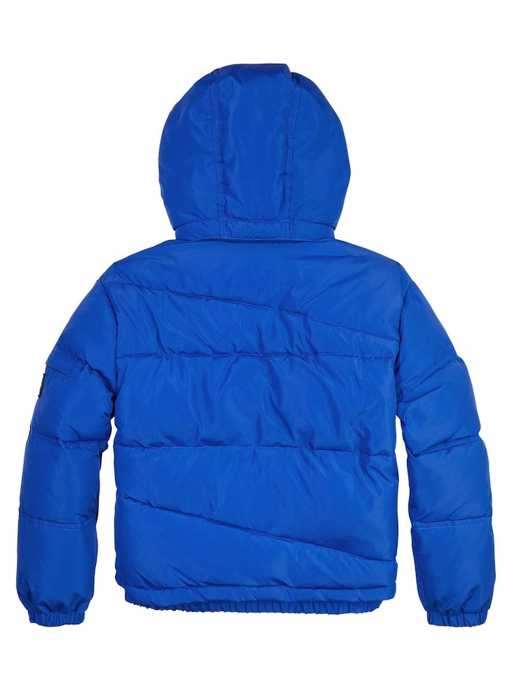 Calvin Klein Boys Blue Monogram Logo Puffer Jacket - Image 2 of 3