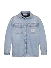 Calvin Klein Boys Blue Oversize Chunky Shacket - Image 1 of 2