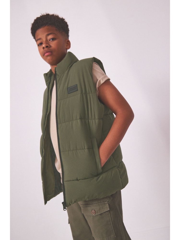 كاكي أخضر - Padded Puffer Gilet (3-16yrs) - صورة 1 من 8