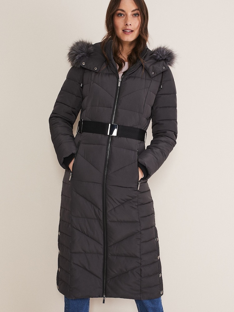 Phase Eight Grey Georgie Maxi Puffer - Image 1 of 7 Phase Eight Grey Georgie Maxi Puffer - Image 1 of 7