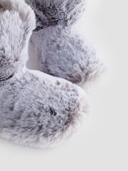 Grey Faux Fur Boot Slippers - Image 4 of 5