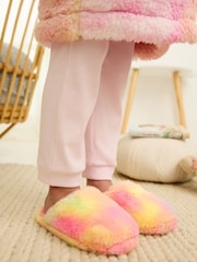 Multi Tie Dye Faux Fur Mule Slippers - Image 1 of 6