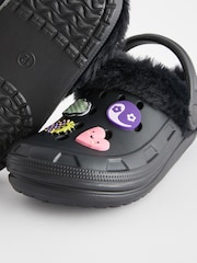Black Badge Faux Fur Lined Faux Fur Lined Clog Slippers - Image 5 of 5