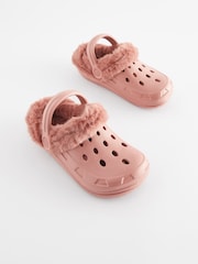 Pink Faux Fur Lined Clog Slippers - Image 3 of 7