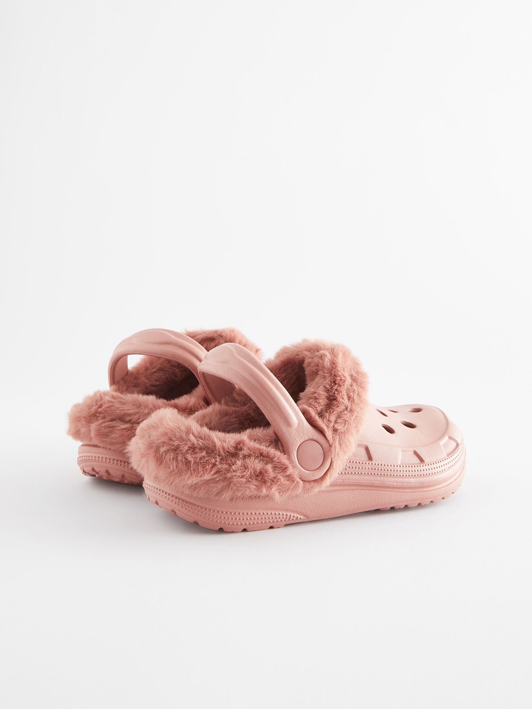 Buy Pink Faux Fur Lined Clog Slippers from the Next UK online shop