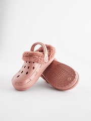 Pink Faux Fur Lined Clog Slippers - Image 6 of 7