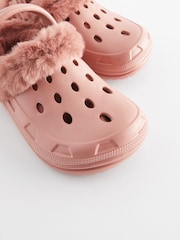 Pink Faux Fur Lined Clog Slippers - Image 7 of 7