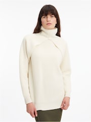 Calvin Klein Recycled Wool White Cut Out Jumper - Image 1 of 4