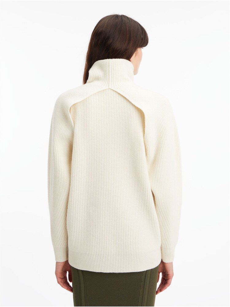 Calvin Klein Recycled Wool White Cut Out Jumper - Image 2 of 4 Calvin Klein Recycled Wool White Cut Out Jumper - Image 2 of 4