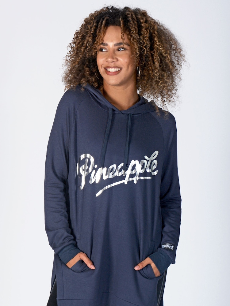 Pineapple Blue Side Slit Hoodie - Image 1 of 5 Pineapple Blue Side Slit Hoodie - Image 1 of 5