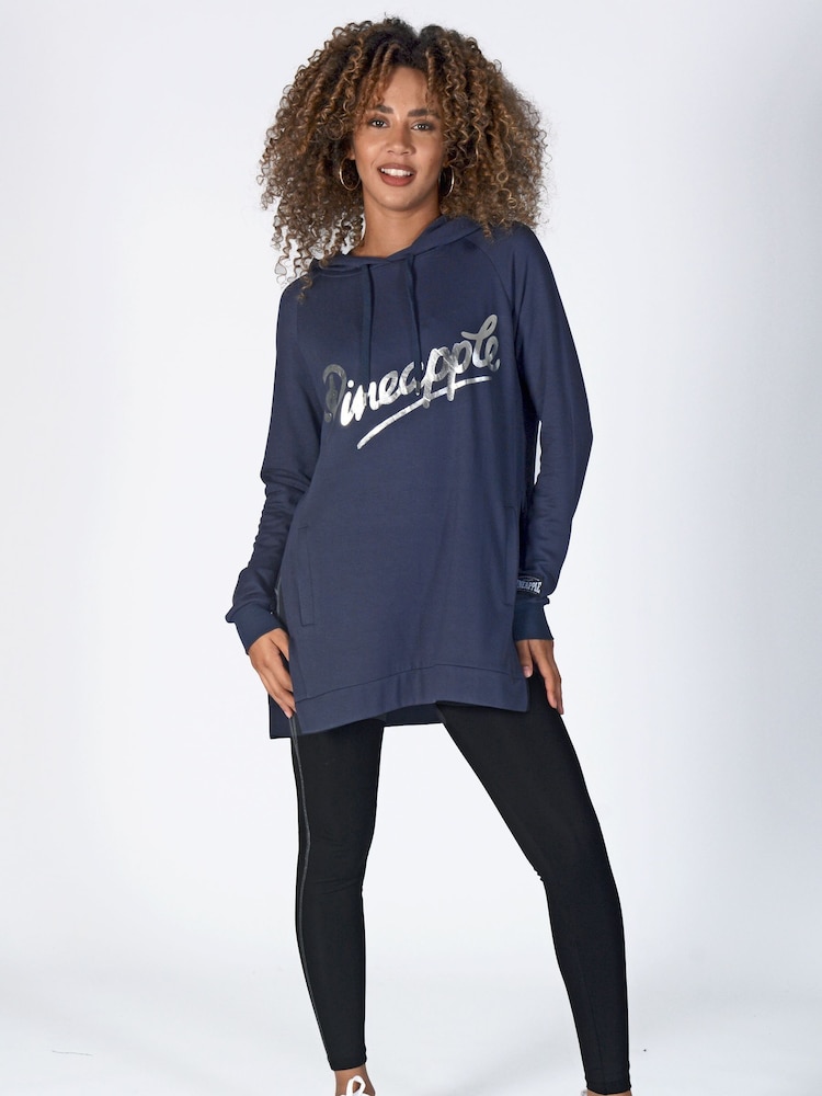 Pineapple Blue Side Slit Hoodie - Image 2 of 5 Pineapple Blue Side Slit Hoodie - Image 2 of 5
