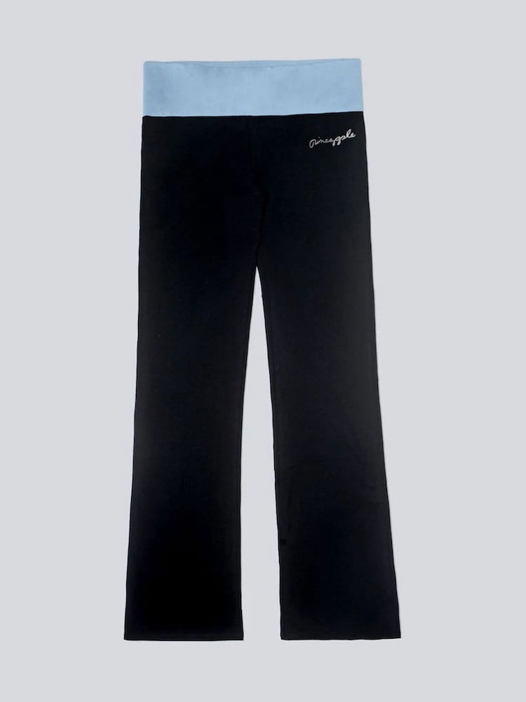 Negro/Azul - Pantalones de punto bootcut con banda en contraste para mujer de Pineapple - Imagen 5 de 5