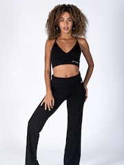 Pineapple Black Womens Fold Waistband Jersey Trousers - Image 4 of 5