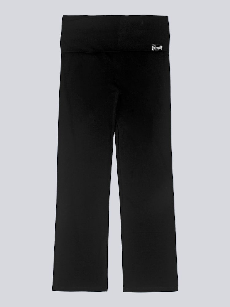 Pineapple Black Womens Fold Waistband Jersey Trousers - Image 5 of 5