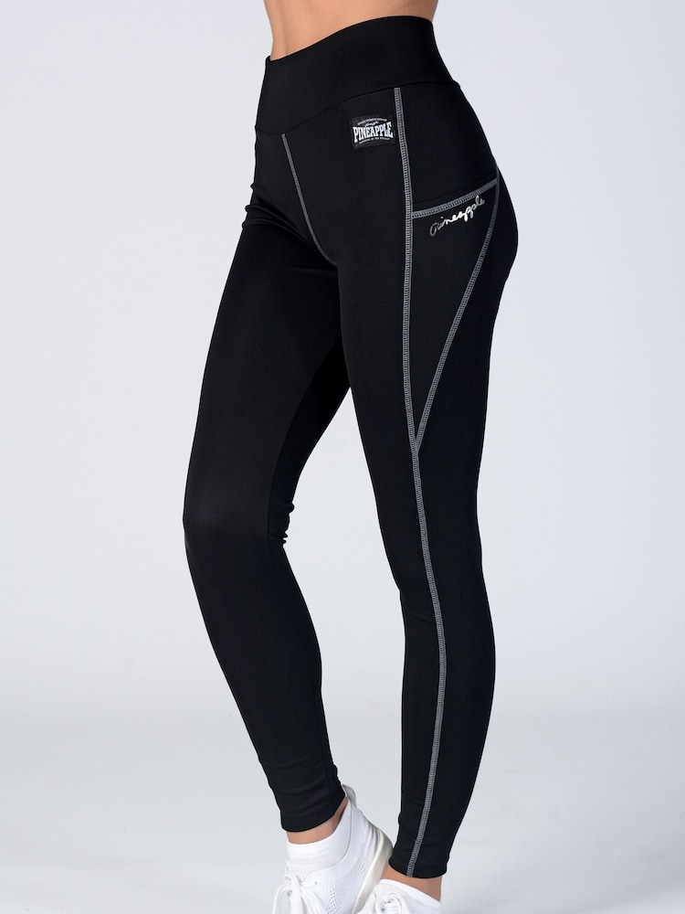 Pineapple Black Pocket Performance Leggings - Image 1 of 5