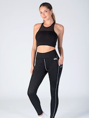 Pineapple Black Pocket Performance Leggings - Image 3 of 5