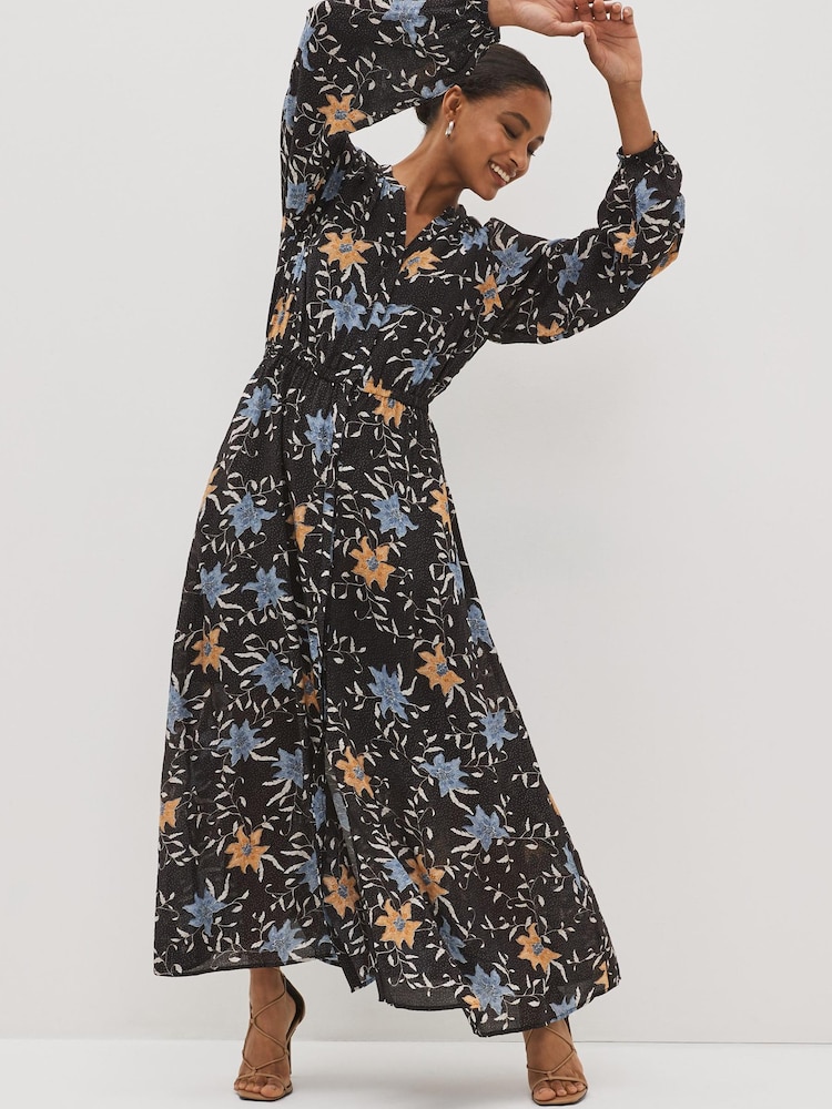 Robe longue Sofie Schnoor Noir imprimée Manche longue - Image 1 of 6