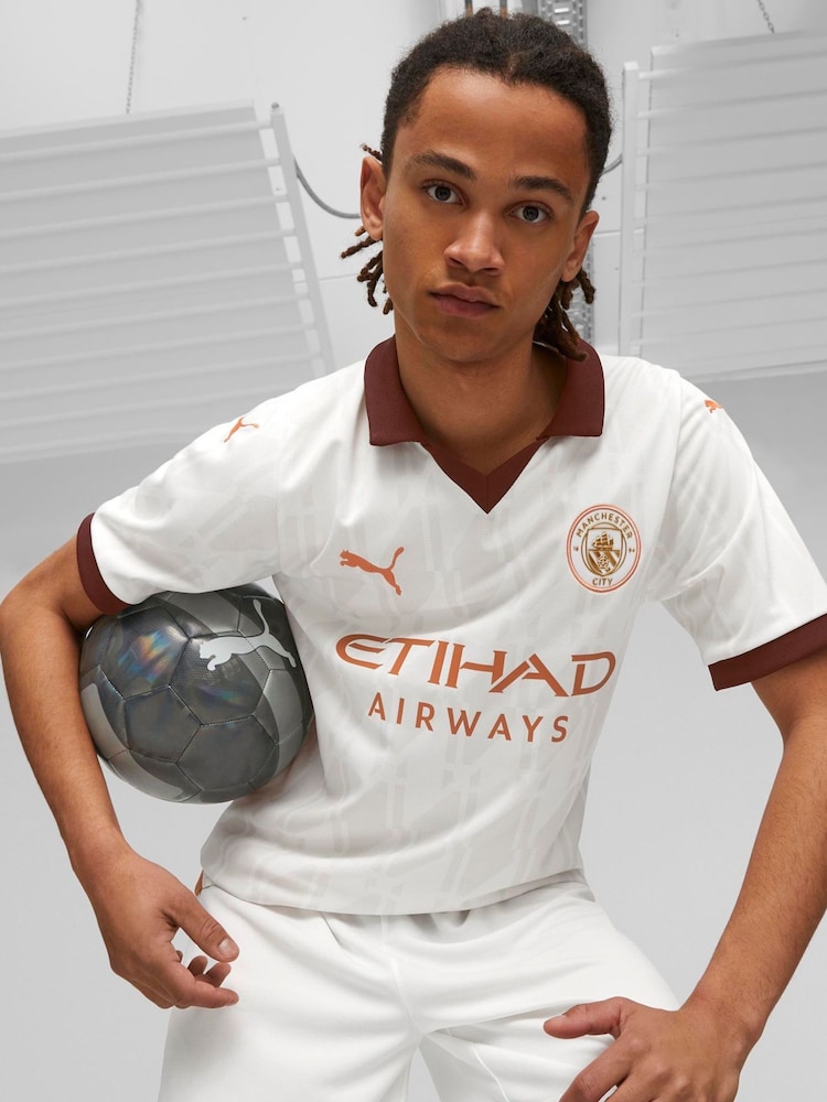 Puma White Manchester City 23/24 Away Football Short Sleeves Shirt - Image 1 of 8