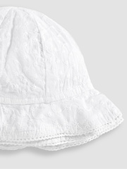JoJo Maman Bébé White Broderie Anglaise Sun Hat - Image 3 of 4