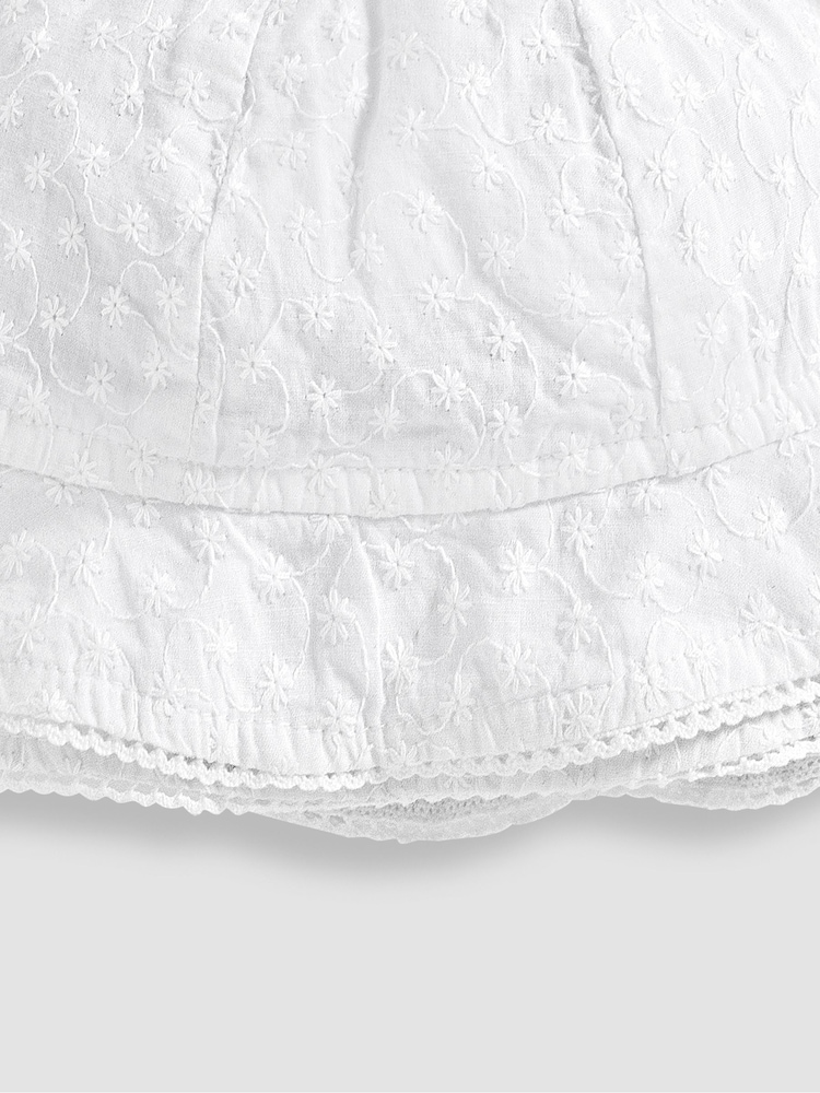 JoJo Maman Bébé White Broderie Anglaise Sun Hat - Image 4 of 4