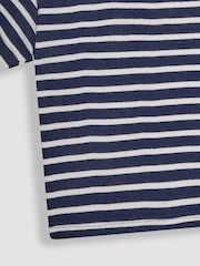 JoJo Maman Bébé Navy Ecru Stripe Stripe T-Shirt - Image 6 of 6