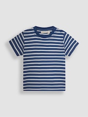 JoJo Maman Bébé Indigo Blue Stripe T-Shirt - Image 2 of 4